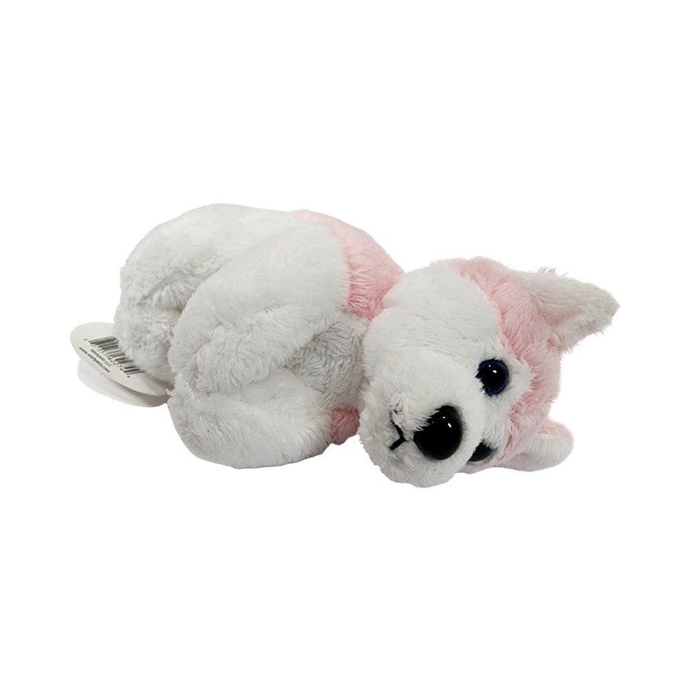 Wishpets Maccy Pink White Husky  Finger Puppet Dog Plush Stuffed Toy 5.5 Inch
